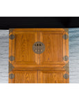 Large Chinese Qing Dynasty 1800s Oak Wood Compound Cabinet with Brass Medallions-6. Asian & Chinese Furniture, Art, Antiques, Vintage Home Décor for sale at FEA Home