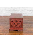 Chinese Late 19th Century Red Trunk with Black Hand-Painted Riders on Horses-14. Asian & Chinese Furniture, Art, Antiques, Vintage Home Décor for sale at FEA Home