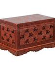 Chinese Late 19th Century Red Trunk with Black Hand-Painted Riders on Horses-1. Asian & Chinese Furniture, Art, Antiques, Vintage Home Décor for sale at FEA Home