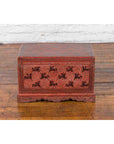 Chinese Late 19th Century Red Trunk with Black Hand-Painted Riders on Horses-4. Asian & Chinese Furniture, Art, Antiques, Vintage Home Décor for sale at FEA Home