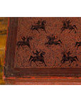 Chinese Late 19th Century Red Trunk with Black Hand-Painted Riders on Horses-6. Asian & Chinese Furniture, Art, Antiques, Vintage Home Décor for sale at FEA Home