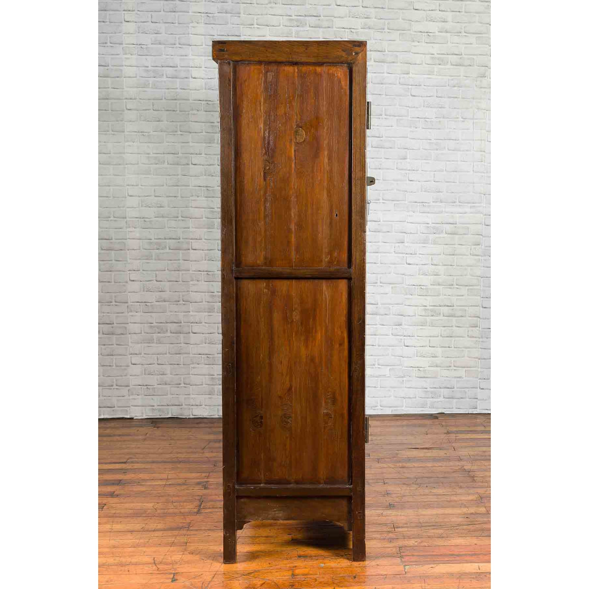 Chinese Qing Dynasty Period 19th Century Brown Cabinet with Carved Apron-11. Asian & Chinese Furniture, Art, Antiques, Vintage Home Décor for sale at FEA Home