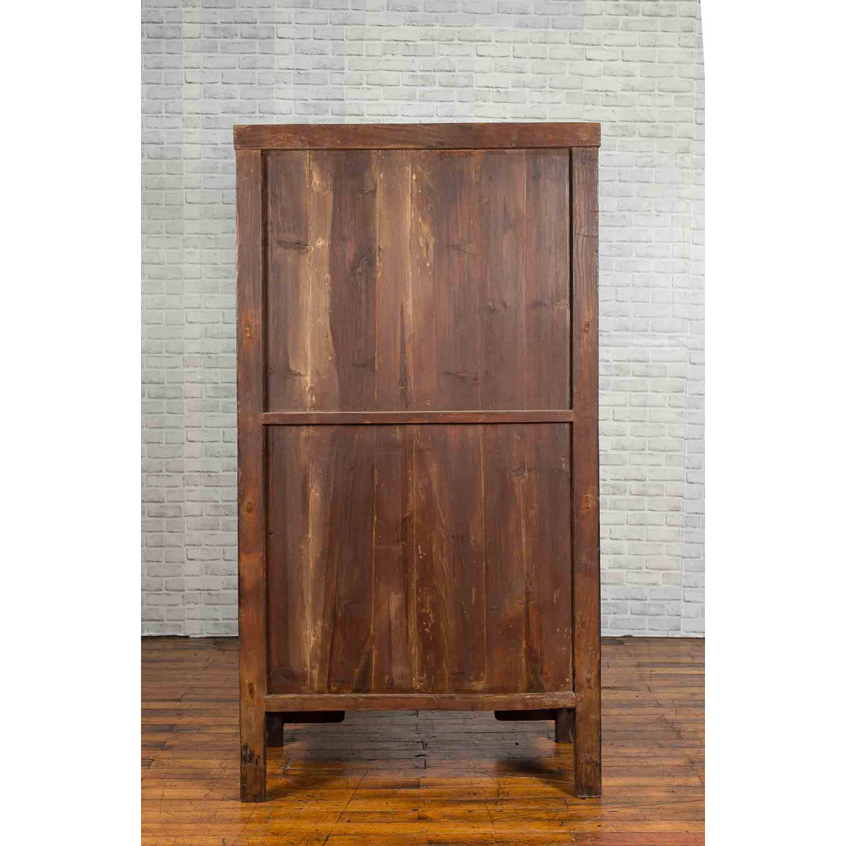 Chinese Qing Dynasty Period 19th Century Brown Cabinet with Carved Apron-12. Asian & Chinese Furniture, Art, Antiques, Vintage Home Décor for sale at FEA Home