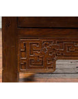 Chinese Qing Dynasty Period 19th Century Brown Cabinet with Carved Apron-8. Asian & Chinese Furniture, Art, Antiques, Vintage Home Décor for sale at FEA Home