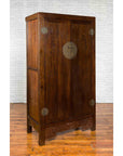 Chinese Qing Dynasty Period 19th Century Brown Cabinet with Carved Apron-4. Asian & Chinese Furniture, Art, Antiques, Vintage Home Décor for sale at FEA Home
