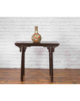 Chinese Early 20th Century Dark Lacquer Wine Console Table with Carved Apron-8. Asian & Chinese Furniture, Art, Antiques, Vintage Home Décor for sale at FEA Home
