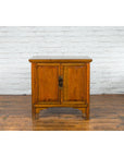 Chinese Early 20th Century Natural Lacquer Side Table with Brass Hardware-11. Asian & Chinese Furniture, Art, Antiques, Vintage Home Décor for sale at FEA Home