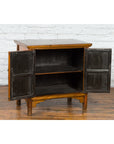 Chinese Early 20th Century Natural Lacquer Side Table with Brass Hardware-13. Asian & Chinese Furniture, Art, Antiques, Vintage Home Décor for sale at FEA Home