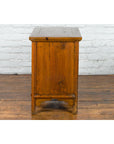 Chinese Early 20th Century Natural Lacquer Side Table with Brass Hardware-16. Asian & Chinese Furniture, Art, Antiques, Vintage Home Décor for sale at FEA Home