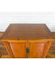 Chinese Early 20th Century Natural Lacquer Side Table with Brass Hardware-3. Asian & Chinese Furniture, Art, Antiques, Vintage Home Décor for sale at FEA Home