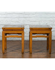 Pair of Vintage Chinese Ming Dynasty Style Waisted Side Tables with Stretchers-6. Asian & Chinese Furniture, Art, Antiques, Vintage Home Décor for sale at FEA Home