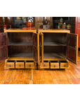 Pair of Chinese Qing Dynasty Carved Yumu Wood Cabinets with Doors and Drawers-4. Asian & Chinese Furniture, Art, Antiques, Vintage Home Décor for sale at FEA Home