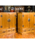 Pair of Chinese Qing Dynasty Carved Yumu Wood Cabinets with Doors and Drawers-3. Asian & Chinese Furniture, Art, Antiques, Vintage Home Décor for sale at FEA Home