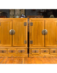 Pair of Chinese Qing Dynasty Carved Yumu Wood Cabinets with Doors and Drawers-2. Asian & Chinese Furniture, Art, Antiques, Vintage Home Décor for sale at FEA Home