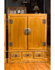 Pair of Chinese Qing Dynasty Carved Yumu Wood Cabinets with Doors and Drawers-6. Asian & Chinese Furniture, Art, Antiques, Vintage Home Décor for sale at FEA Home