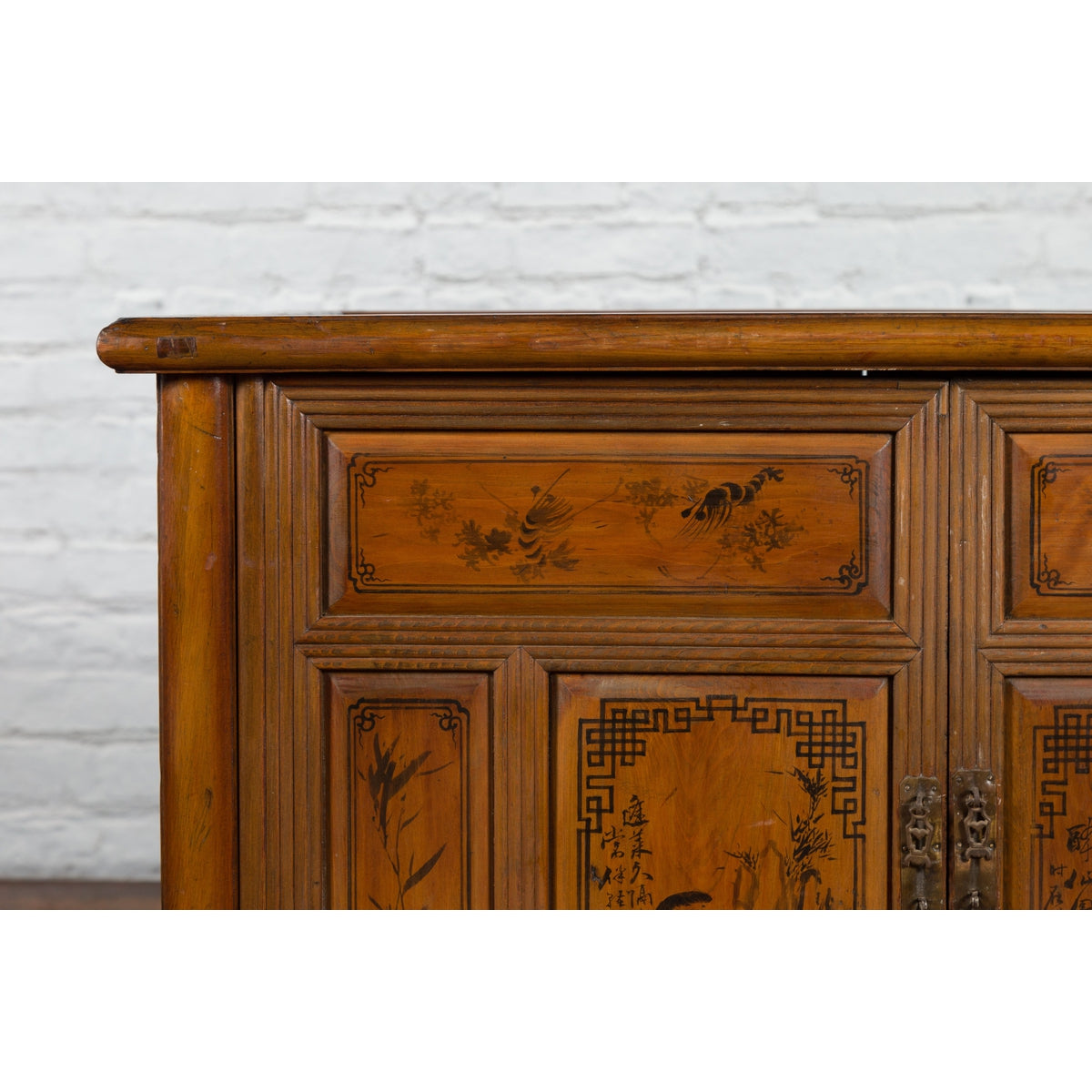 Chinese Early 20th Century Cabinet with Chinoiserie Décor, Doors and Drawers-5. Asian & Chinese Furniture, Art, Antiques, Vintage Home Décor for sale at FEA Home