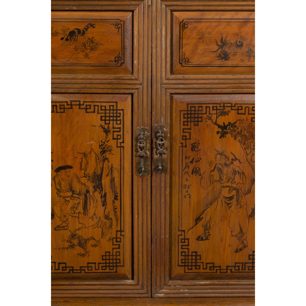 Chinese Early 20th Century Cabinet with Chinoiserie Décor, Doors and Drawers-9. Asian & Chinese Furniture, Art, Antiques, Vintage Home Décor for sale at FEA Home