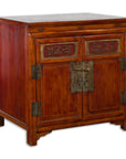 Antique Chinese Side Cabinet with Carved Panels, Gilt Accents and Hidden Drawers-1. Asian & Chinese Furniture, Art, Antiques, Vintage Home Décor for sale at FEA Home
