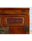 Antique Chinese Side Cabinet with Carved Panels, Gilt Accents and Hidden Drawers-11. Asian & Chinese Furniture, Art, Antiques, Vintage Home Décor for sale at FEA Home