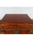 Antique Chinese Side Cabinet with Carved Panels, Gilt Accents and Hidden Drawers-14. Asian & Chinese Furniture, Art, Antiques, Vintage Home Décor for sale at FEA Home