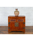 Antique Chinese Side Cabinet with Carved Panels, Gilt Accents and Hidden Drawers-4. Asian & Chinese Furniture, Art, Antiques, Vintage Home Décor for sale at FEA Home