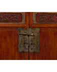 Antique Chinese Side Cabinet with Carved Panels, Gilt Accents and Hidden Drawers-9. Asian & Chinese Furniture, Art, Antiques, Vintage Home Décor for sale at FEA Home