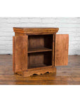 Small Rustic Indian Vintage Sheesham Wood Single Cabinet with Iron Hardware-4. Asian & Chinese Furniture, Art, Antiques, Vintage Home Décor for sale at FEA Home