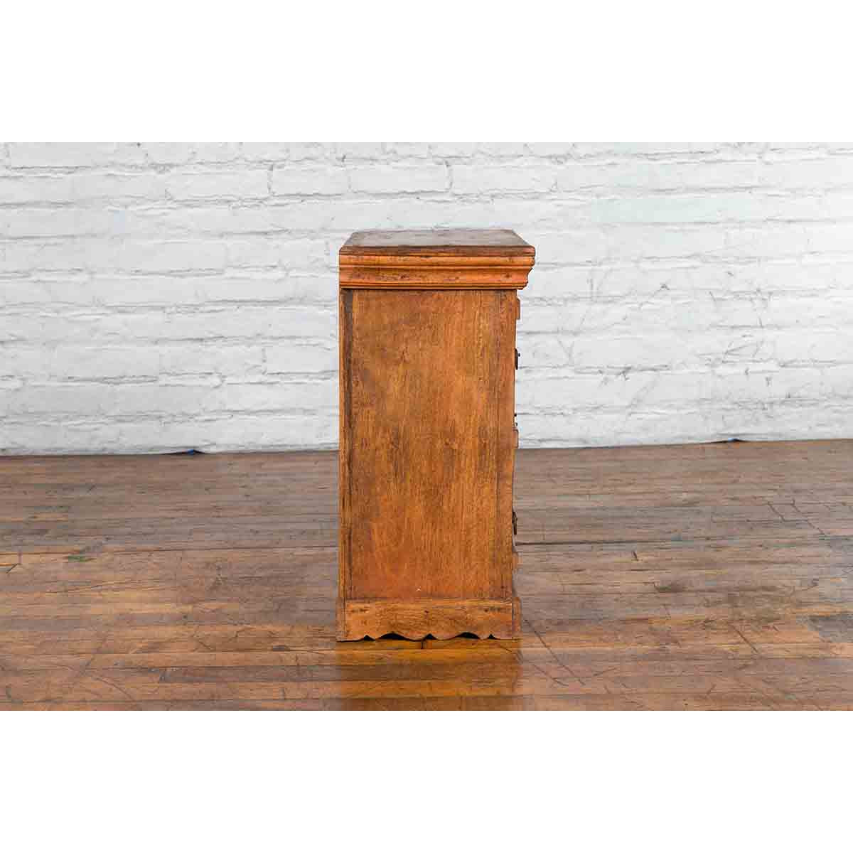 Small Rustic Indian Vintage Sheesham Wood Single Cabinet with Iron Hardware-5. Asian & Chinese Furniture, Art, Antiques, Vintage Home Décor for sale at FEA Home