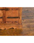 Small Rustic Indian Vintage Sheesham Wood Single Cabinet with Iron Hardware-13. Asian & Chinese Furniture, Art, Antiques, Vintage Home Décor for sale at FEA Home