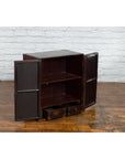 Chinese Qing Dynasty 19th Century Bedside Cabinet with Brass Ornaments-4. Asian & Chinese Furniture, Art, Antiques, Vintage Home Décor for sale at FEA Home
