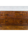 Javanese Vintage Brown Lacquer Eight Door Bookcase with Recessed Panels-2. Asian & Chinese Furniture, Art, Antiques, Vintage Home Décor for sale at FEA Home