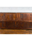 Javanese Vintage Brown Lacquer Eight Door Bookcase with Recessed Panels-9. Asian & Chinese Furniture, Art, Antiques, Vintage Home Décor for sale at FEA Home