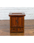 Chinese Early 20th Century Elmwood Bedside Cabinet with Scalloped Apron-5. Asian & Chinese Furniture, Art, Antiques, Vintage Home Décor for sale at FEA Home