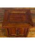 Chinese Early 20th Century Elmwood Bedside Cabinet with Scalloped Apron-6. Asian & Chinese Furniture, Art, Antiques, Vintage Home Décor for sale at FEA Home