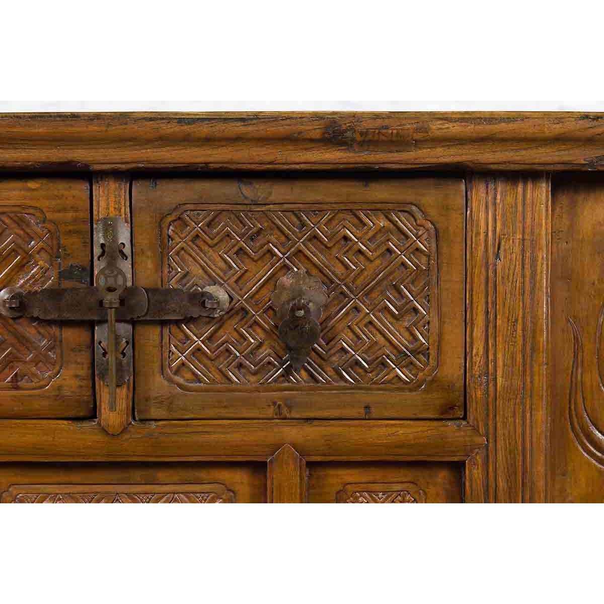 Chinese Qing Dynasty 19th Century Altar Coffer with Carved Geometric Motifs-10. Asian & Chinese Furniture, Art, Antiques, Vintage Home Décor for sale at FEA Home