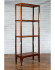 Chinese Early 20th Century Wooden Bookcase with Woven Rattan Shelves and Apron-4. Asian & Chinese Furniture, Art, Antiques, Vintage Home Décor for sale at FEA Home
