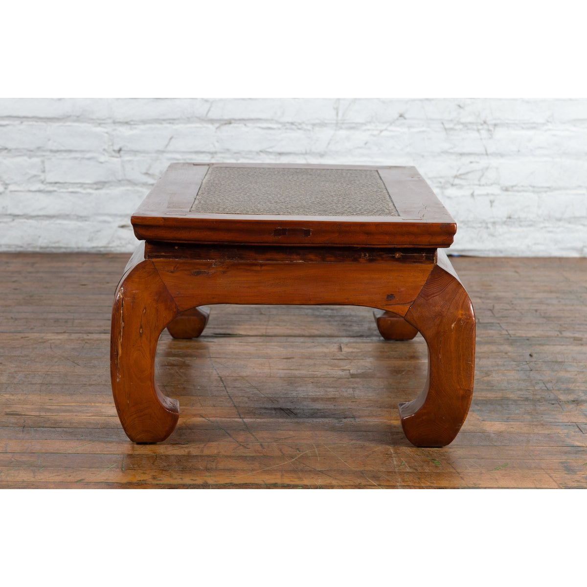Chinese 19th Century Qing Dynasty Coffee Table with Rattan Top and Chow Legs-15. Asian & Chinese Furniture, Art, Antiques, Vintage Home Décor for sale at FEA Home