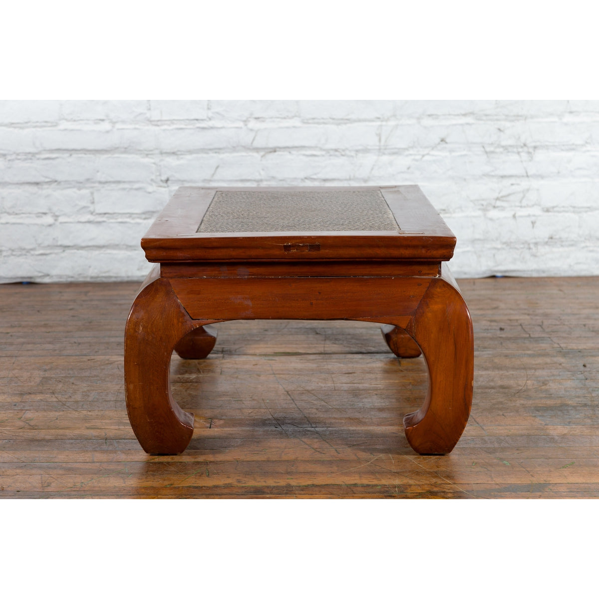 Chinese 19th Century Qing Dynasty Coffee Table with Rattan Top and Chow Legs-17. Asian & Chinese Furniture, Art, Antiques, Vintage Home Décor for sale at FEA Home