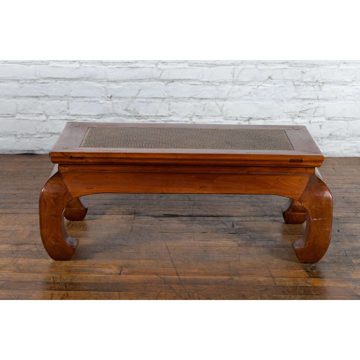 Chinese 19th Century Qing Dynasty Coffee Table with Rattan Top and Chow Legs-3. Asian & Chinese Furniture, Art, Antiques, Vintage Home Décor for sale at FEA Home