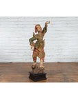 19th Century Balinese Hand-Carved and Painted Wooden Sculpture of a Young Dancer-7. Asian & Chinese Furniture, Art, Antiques, Vintage Home Décor for sale at FEA Home