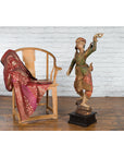 19th Century Balinese Hand-Carved and Painted Wooden Sculpture of a Young Dancer-2. Asian & Chinese Furniture, Art, Antiques, Vintage Home Décor for sale at FEA Home