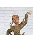 19th Century Balinese Hand-Carved and Painted Wooden Sculpture of a Young Dancer-4. Asian & Chinese Furniture, Art, Antiques, Vintage Home Décor for sale at FEA Home