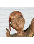 19th Century Balinese Hand-Carved and Painted Wooden Sculpture of a Young Dancer-8. Asian & Chinese Furniture, Art, Antiques, Vintage Home Décor for sale at FEA Home