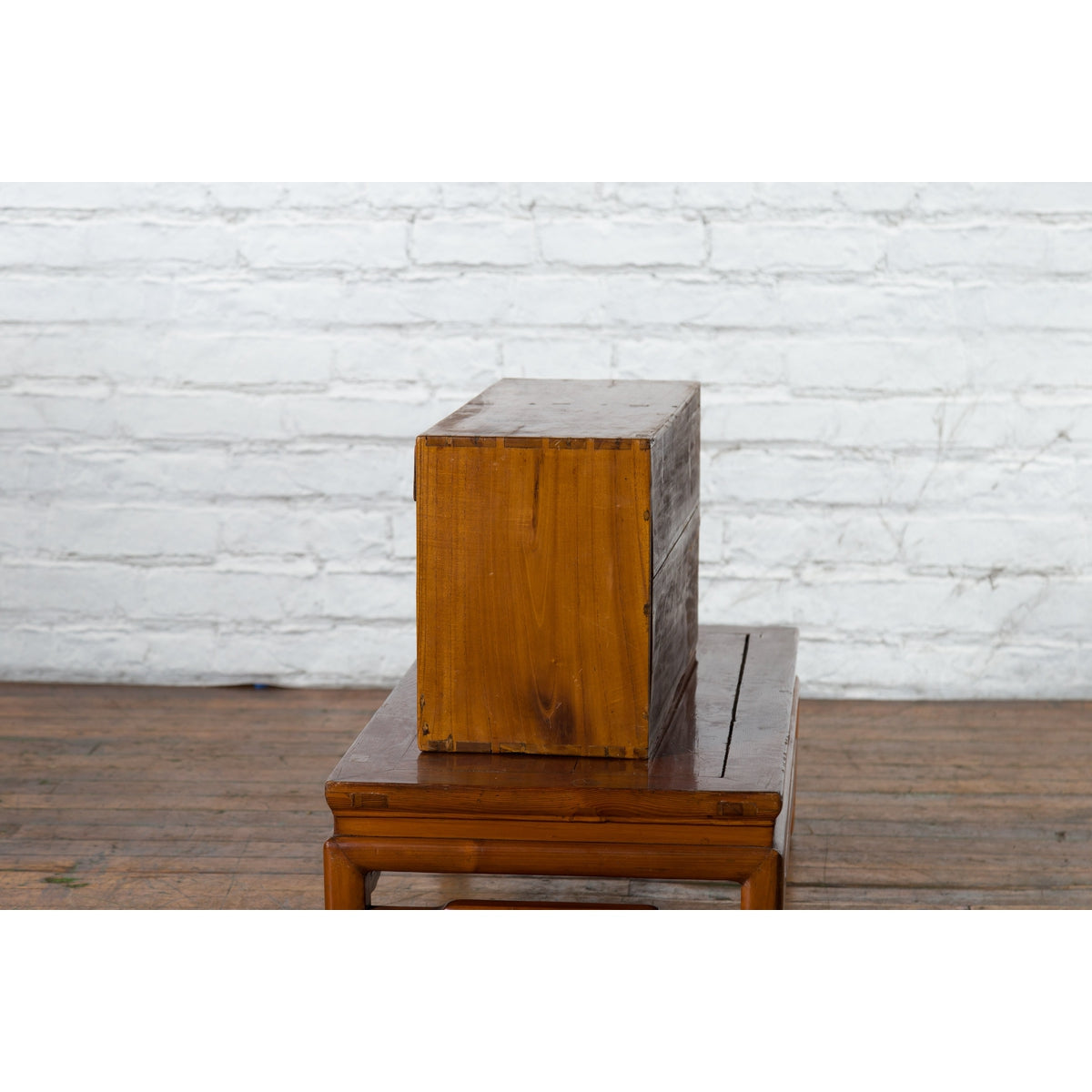 Chinese Elmwood Early 20th Century Makeup Chest with Doors and Drawers-12. Asian & Chinese Furniture, Art, Antiques, Vintage Home Décor for sale at FEA Home
