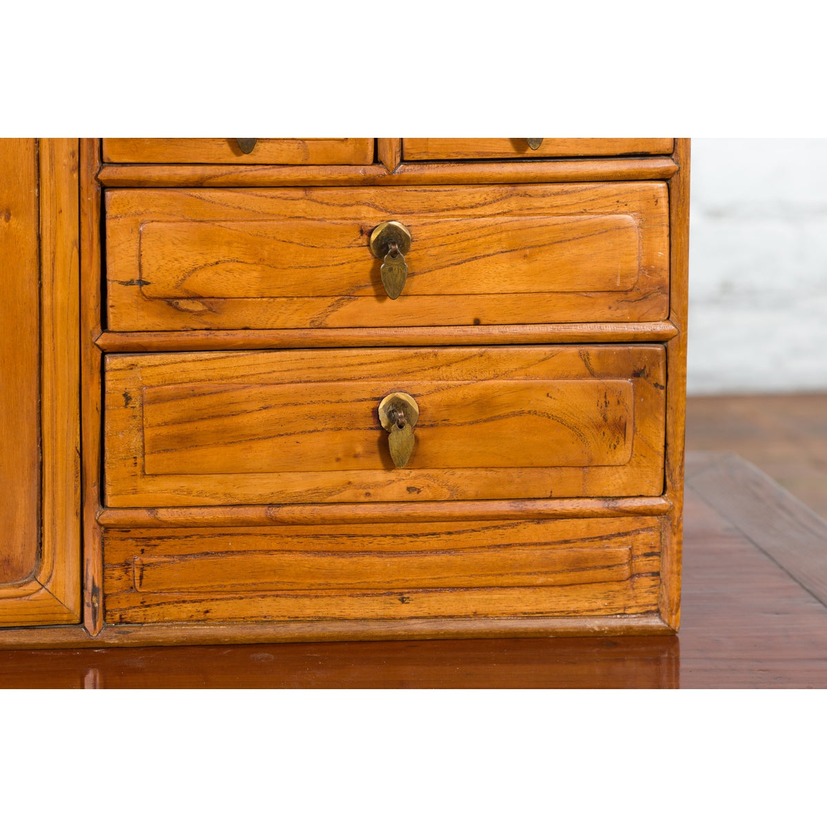Chinese Elmwood Early 20th Century Makeup Chest with Doors and Drawers-7. Asian & Chinese Furniture, Art, Antiques, Vintage Home Décor for sale at FEA Home