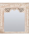 19th Century Painted Thai Mirror with Hand-Carved Scrolling Floral Décor-1. Asian & Chinese Furniture, Art, Antiques, Vintage Home Décor for sale at FEA Home