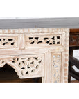 19th Century Painted Thai Mirror with Hand-Carved Scrolling Floral Décor-10. Asian & Chinese Furniture, Art, Antiques, Vintage Home Décor for sale at FEA Home