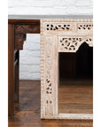 19th Century Painted Thai Mirror with Hand-Carved Scrolling Floral Décor-7. Asian & Chinese Furniture, Art, Antiques, Vintage Home Décor for sale at FEA Home