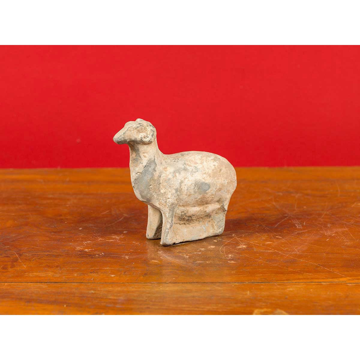 Small Chinese Han Dynasty Terracotta Sheep Mingqi, circa 202 BC-200 AD-5. Asian & Chinese Furniture, Art, Antiques, Vintage Home Décor for sale at FEA Home