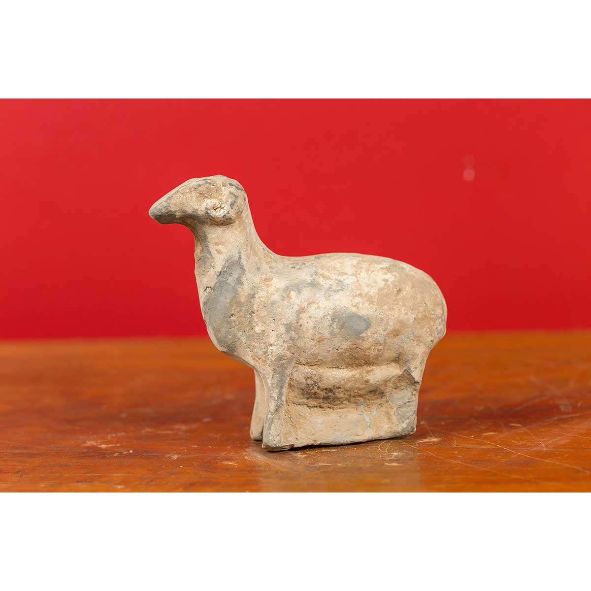 Small Chinese Han Dynasty Terracotta Sheep Mingqi, circa 202 BC-200 AD-12. Asian & Chinese Furniture, Art, Antiques, Vintage Home Décor for sale at FEA Home